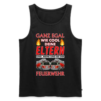 Feuerwehr Eltern Kind - Männer Premium Bio Tank Top - Schwarz - Vorne - Michal (187cm)