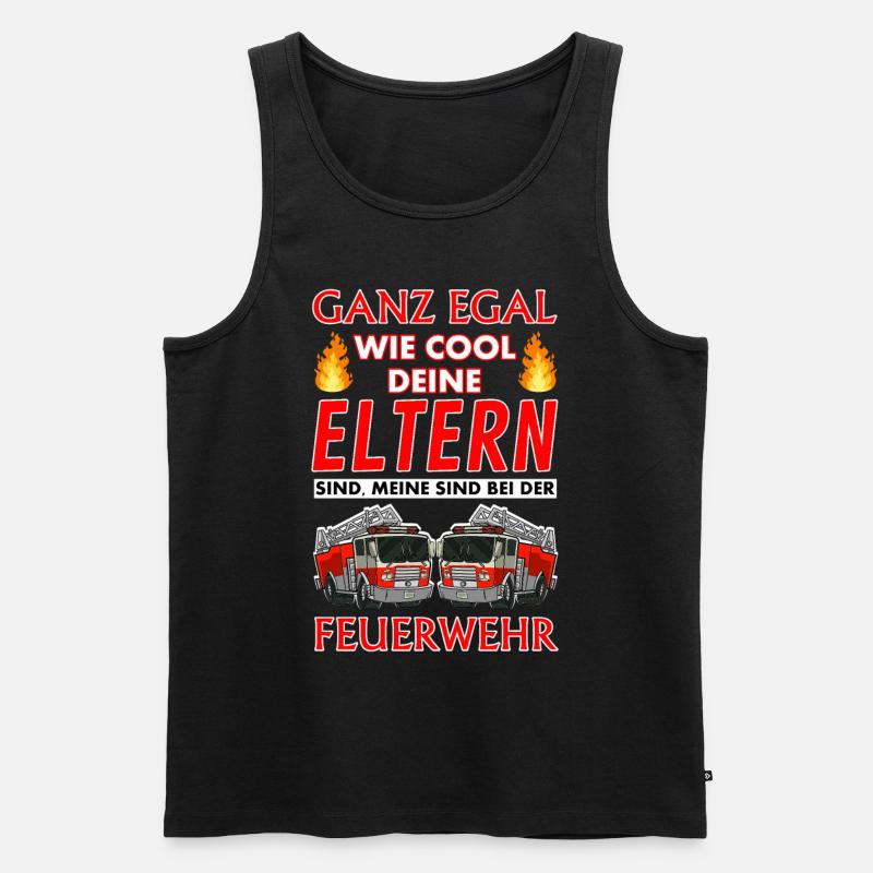 Feuerwehr Eltern Kind - Männer Premium Bio Tank Top - Schwarz