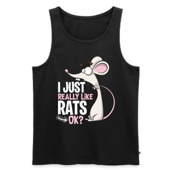 Ratten Lieblingstier - Männer Premium Bio Tank Top - Schwarz - Vorne - AI Model Male 178 light (178cm)