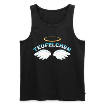 Teufelchen als Engel Lustiges Teufel Kostüm - Männer Premium Bio Tank Top - Schwarz - Vorne - AI Model Male 178 light (178cm)
