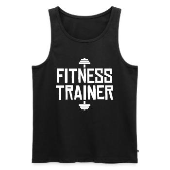 Entraîneur de fitness - Débardeur bio Premium Homme - noir - Devant - Michal (187cm)