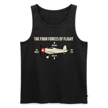 plane - Men's Premium Organic Tank Top - black - Front - AI Model Male 178 light (178cm)