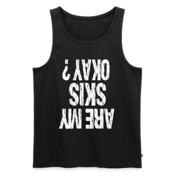 ski - Men's Premium Organic Tank Top - black - Front - AI Model Male 178 light (178cm)