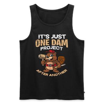 Biber - Männer Premium Bio Tank Top - Schwarz - Vorne - Michal (187cm)