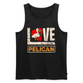 Amour de pélican - Débardeur bio Premium Homme - noir - Devant - Michal (187cm)