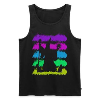 Zauberei Silhuette mit Retro Farben - Männer Premium Bio Tank Top - Schwarz - Vorne - AI Model Male 178 light (178cm)