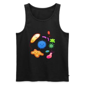 Bakterien Viren Mikrobiom Zellen Biologie - Männer Premium Bio Tank Top - Schwarz - Vorne - AI Model Male 178 light (178cm)