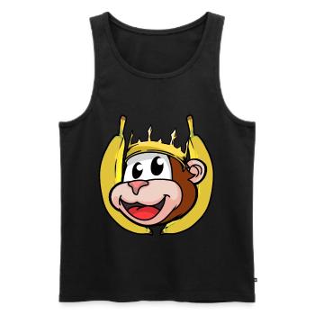 Bananes Roi Singe Fantaisie Enfants Bébé KIng - Débardeur bio Premium Homme - noir - Devant - AI Model Male 178 light (178cm)