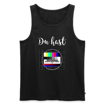 Sendepause Testbild Sendeschluss DDR Fernseher - Männer Premium Bio Tank Top - Schwarz - Vorne - AI Model Male 178 light (178cm)
