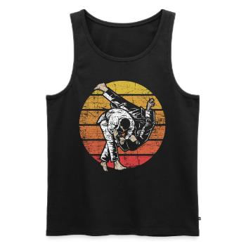 Judo rétro - Débardeur bio Premium Homme - noir - Devant - Michal (187cm)