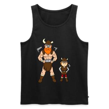 Viking Father Son - Männer Premium Bio Tank Top - Schwarz - Vorne - AI Model Male 178 light (178cm)