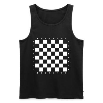 Schachbrett - Männer Premium Bio Tank Top - Schwarz - Vorne - Michal (187cm)