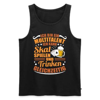 Skat Skatspieler Kartenspiel Karten Spiel - Männer Premium Bio Tank Top - Schwarz - Vorne - Michal (187cm)