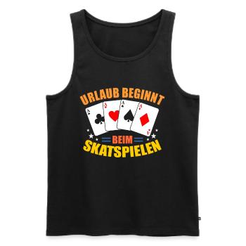 Skatspielen Skat Spielen Karten Kartenspiel - Männer Premium Bio Tank Top - Schwarz - Vorne - Michal (187cm)