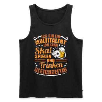 Skatspiel Skat Spruch Lustig Skatspieler - Männer Premium Bio Tank Top - Schwarz - Vorne - Michal (187cm)