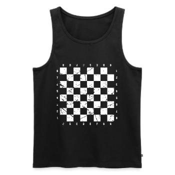 Déguisement d'échiquier - Débardeur bio Premium Homme - noir - Devant - AI Model Male 178 light (178cm)