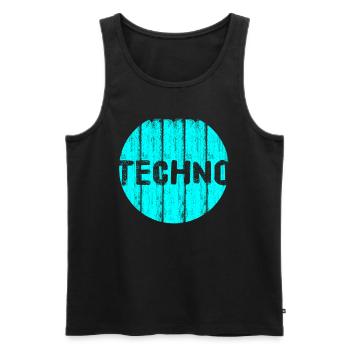 Techno edm Hardstyle Jumpstyle Festival Party - Débardeur bio Premium Homme - noir - Devant - AI Model Male 178 light (178cm)