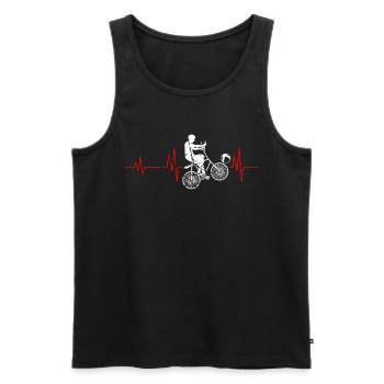 Radball Herzschlag Radballer - Männer Premium Bio Tank Top - Schwarz - Vorne - AI Model Male 178 light (178cm)