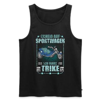 Triker Spruch Lustig Trike Dreirad - Männer Premium Bio Tank Top - Schwarz - Vorne - Michal (187cm)