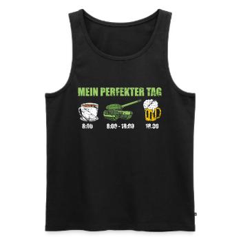 Panzerfahrer Panzer Kampfwagen Bundeswehr - Männer Premium Bio Tank Top - Schwarz - Vorne - Michal (187cm)