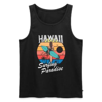 Hawaii surf girl retro design - Men's Premium Organic Tank Top - black - Front - Michal (187cm)