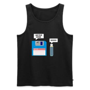 Floppy disk and USB - Men's Premium Organic Tank Top - black - Front - AI Model Male 178 light (178cm)