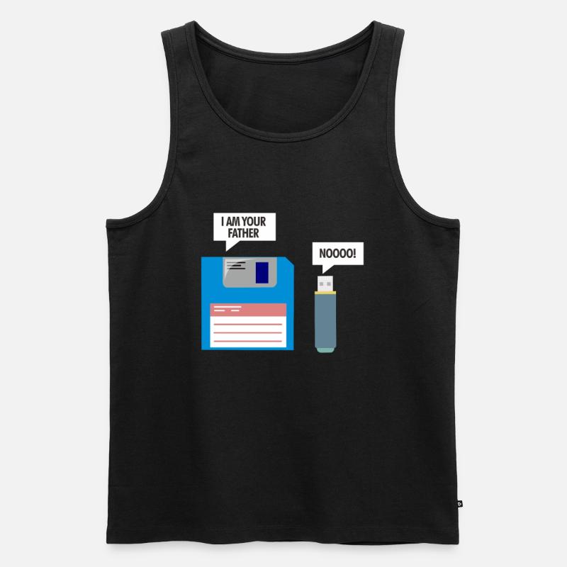 Diskette und USB - Männer Premium Bio Tank Top - Schwarz