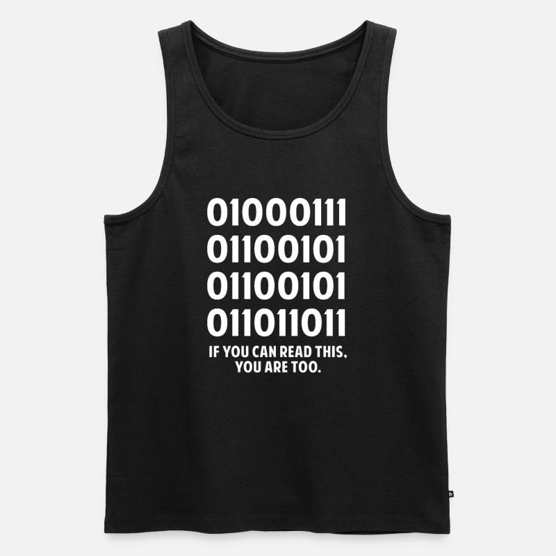 Wenn du das lesen kann’s... - Männer Premium Bio Tank Top - Schwarz