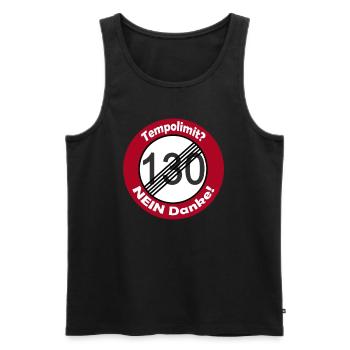 Gegen Tempolimit 130 kmh Auf Deutschen Autobahnen - Männer Premium Bio Tank Top - Schwarz - Vorne - AI Model Male 178 light (178cm)