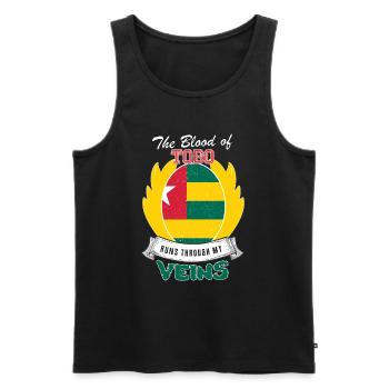 Togo Blut fliesst durch meine Venen - Männer Premium Bio Tank Top - Schwarz - Vorne - Michal (187cm)