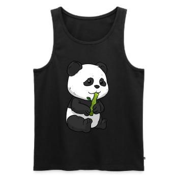 Panda Bambus Pandabär - Männer Premium Bio Tank Top - Schwarz - Vorne - AI Model Male 178 light (178cm)