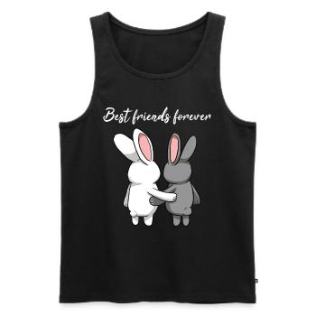 Best Friends Forever rabbit partner - Men's Premium Organic Tank Top - black - Front - AI Model Male 178 light (178cm)