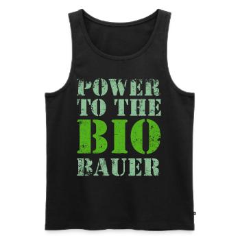 Bio Biobauer Grün Hell - Männer Premium Bio Tank Top - Schwarz - Vorne - AI Model Male 178 light (178cm)