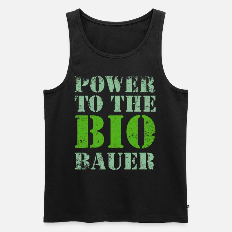 Bio Biobauer Grün Hell - Männer Premium Bio Tank Top - Schwarz