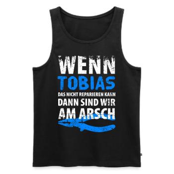 Heimwerker Tobias - Männer Premium Bio Tank Top - Schwarz - Vorne - Michal (187cm)