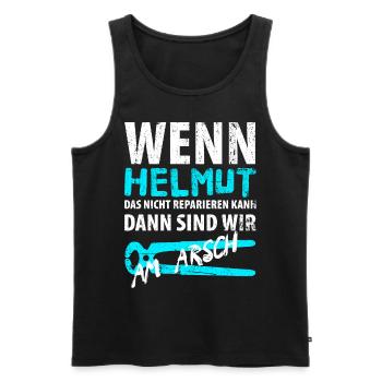 Heimwerker Helmut - Männer Premium Bio Tank Top - Schwarz - Vorne - AI Model Male 178 light (178cm)