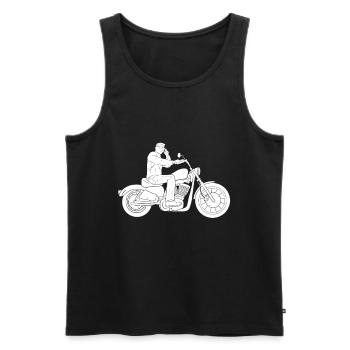 Biker - Débardeur bio Premium Homme - noir - Devant - Michal (187cm)