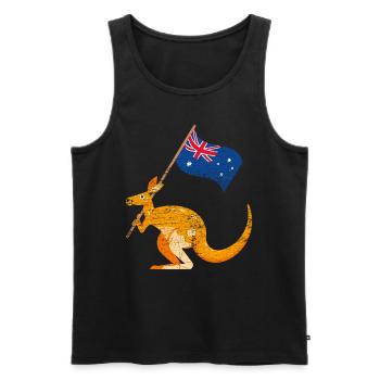 Drapeau australien - Débardeur bio Premium Homme - noir - Devant - AI Model Male 178 light (178cm)