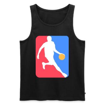 Joueur de basket-ball logo club de basket-ball - Débardeur bio Premium Homme - noir - Devant - Michal (187cm)