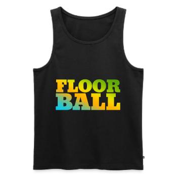 Unihockey Hobby in leuchtenden Farben - Männer Premium Bio Tank Top - Schwarz - Vorne - Michal (187cm)