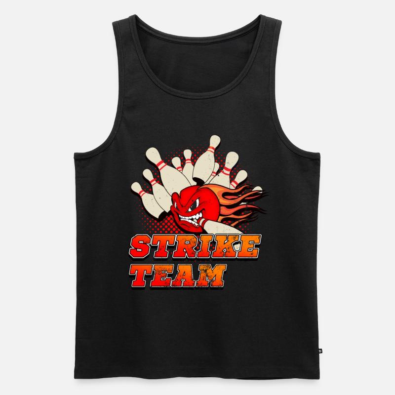 Bowling, Bowling strike - Männer Premium Bio Tank Top - Schwarz