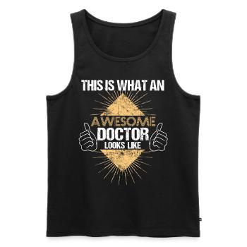 Doktor Abschluss Geschenk Doktortitel Doktorgrad - Männer Premium Bio Tank Top - Schwarz - Vorne - Michal (187cm)