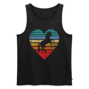 Pferde Herz - Männer Premium Bio Tank Top - Schwarz - Vorne - Michal (187cm)