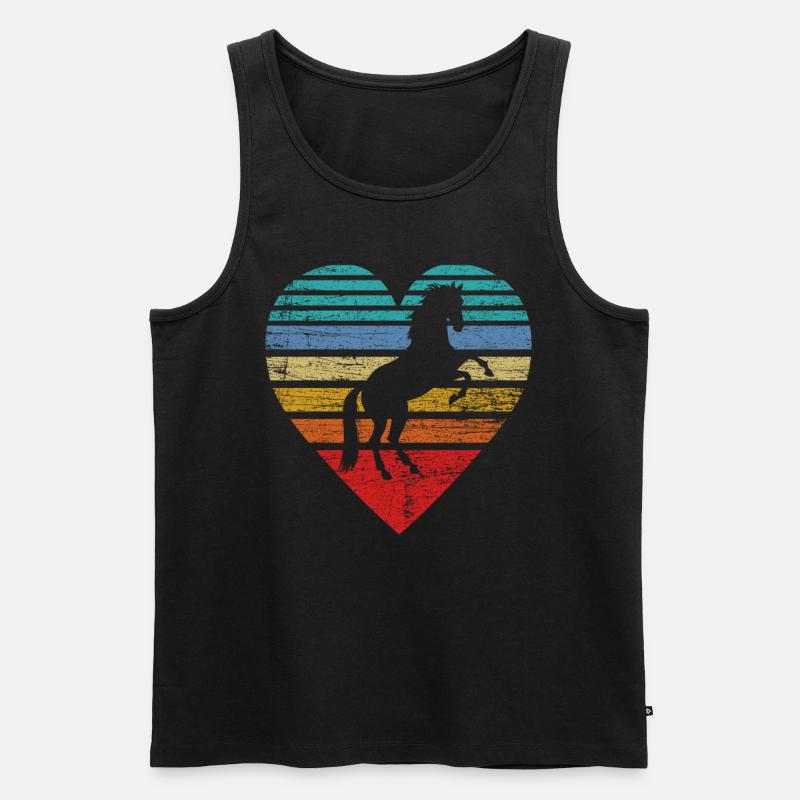 Pferde Herz - Männer Premium Bio Tank Top - Schwarz