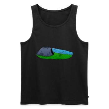 Carp tent rod pod carp fishing - Men's Premium Organic Tank Top - black - Front - AI Model Male 178 light (178cm)