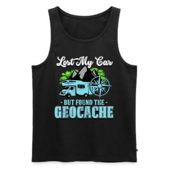 Geocaching - Männer Premium Bio Tank Top - Schwarz - Vorne - AI Model Male 178 light (178cm)