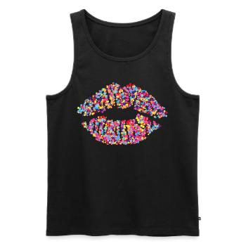 Kussmund - Männer Premium Bio Tank Top - Schwarz - Vorne - Michal (187cm)