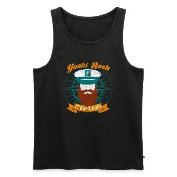 Yacht Rock Captain - Vêtements pour boire Party Boat - Débardeur bio Premium Homme - noir - Devant - Michal (187cm)