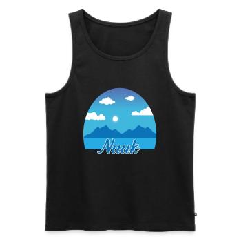 Nuuk rêve de vacances en bleu - Débardeur bio Premium Homme - noir - Devant - AI Model Male 178 light (178cm)