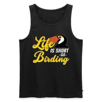 Vögel beobachten, Geschenk Vögel beobachten - Männer Premium Bio Tank Top - Schwarz - Vorne - AI Model Male 178 light (178cm)